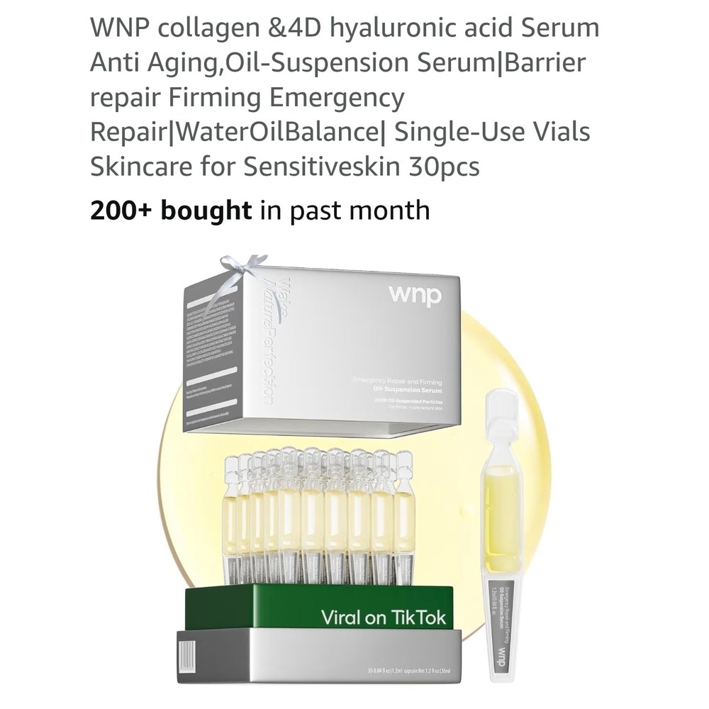 WNP Collagen & 4D Hyaluronic Acid Serum Anti Aging 30 Single Use‎ Vials Skincare